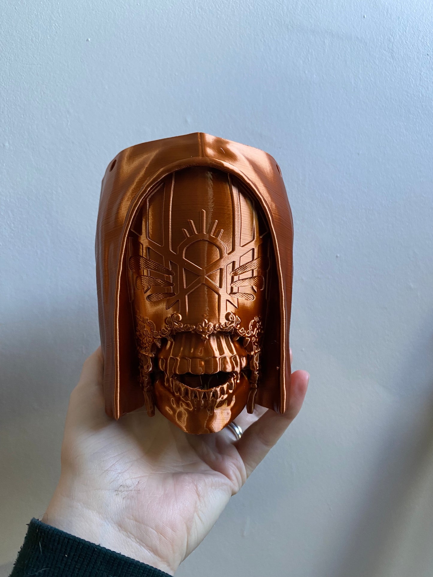 SECONDS #6017/#6018- COPPER VESSEL HANGING PLANTER - LINED / PITTED TEXTURE