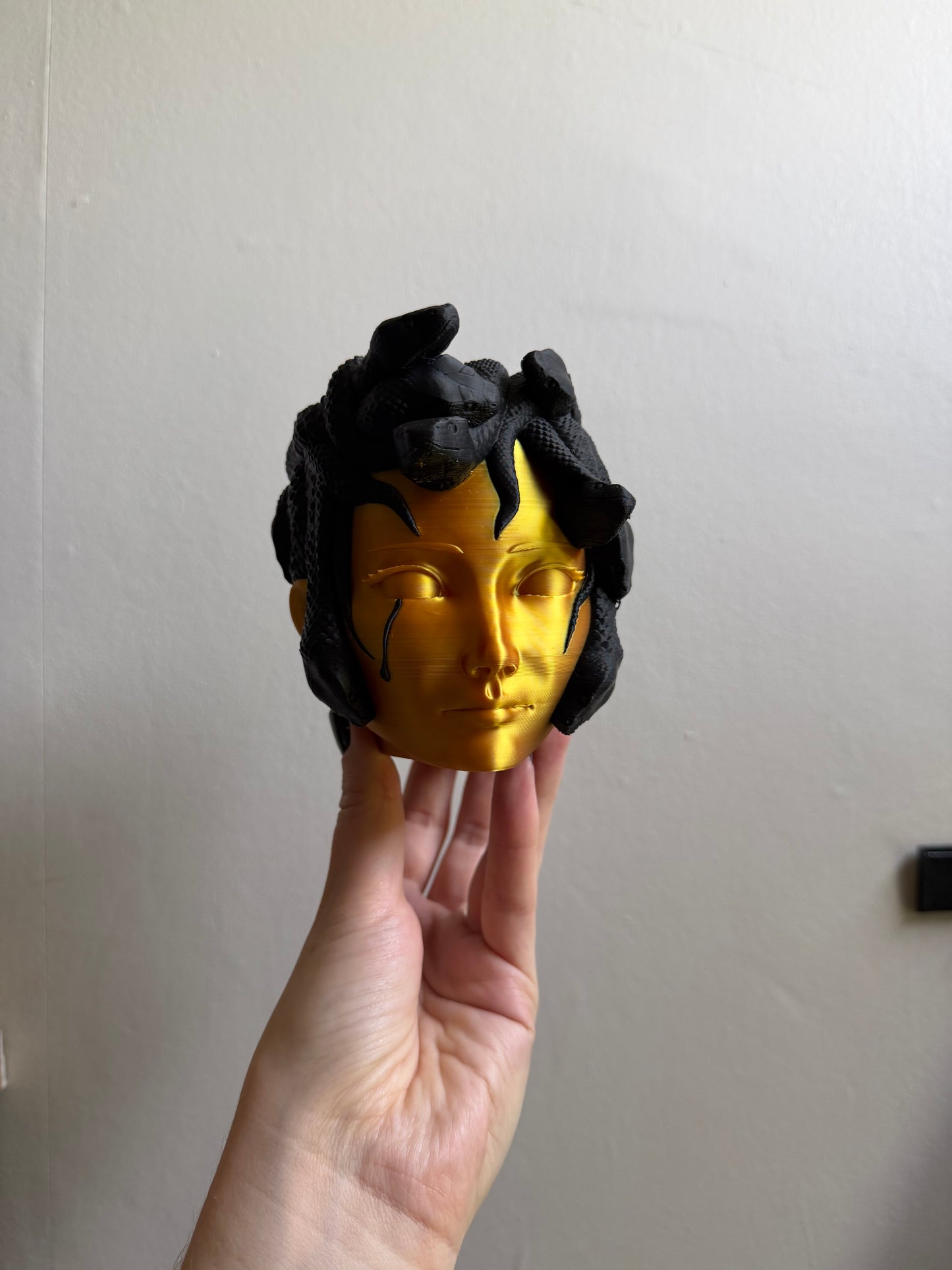 SECONDS #1 - Black/Gold Medusa Small Desk Planter