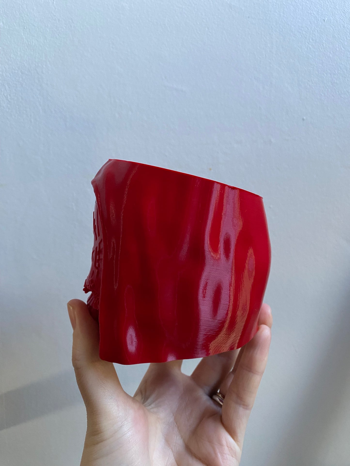 SECONDS #6011 - SMALL RED VESSEL DESK PLANTER - BLACK MARKS