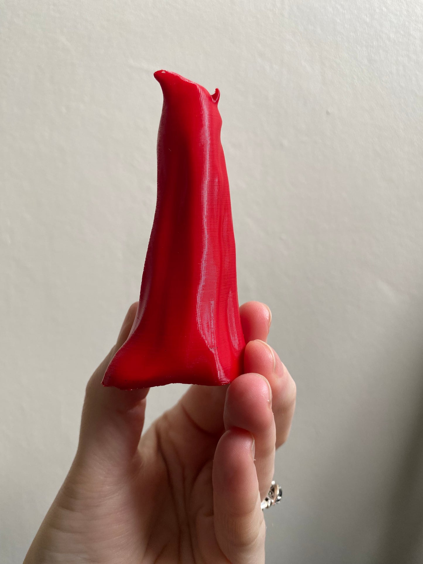 SECONDS #6320/#6321 - RED HORNED GHOST ORNAMENT - BLACK MARKS/PITTED
