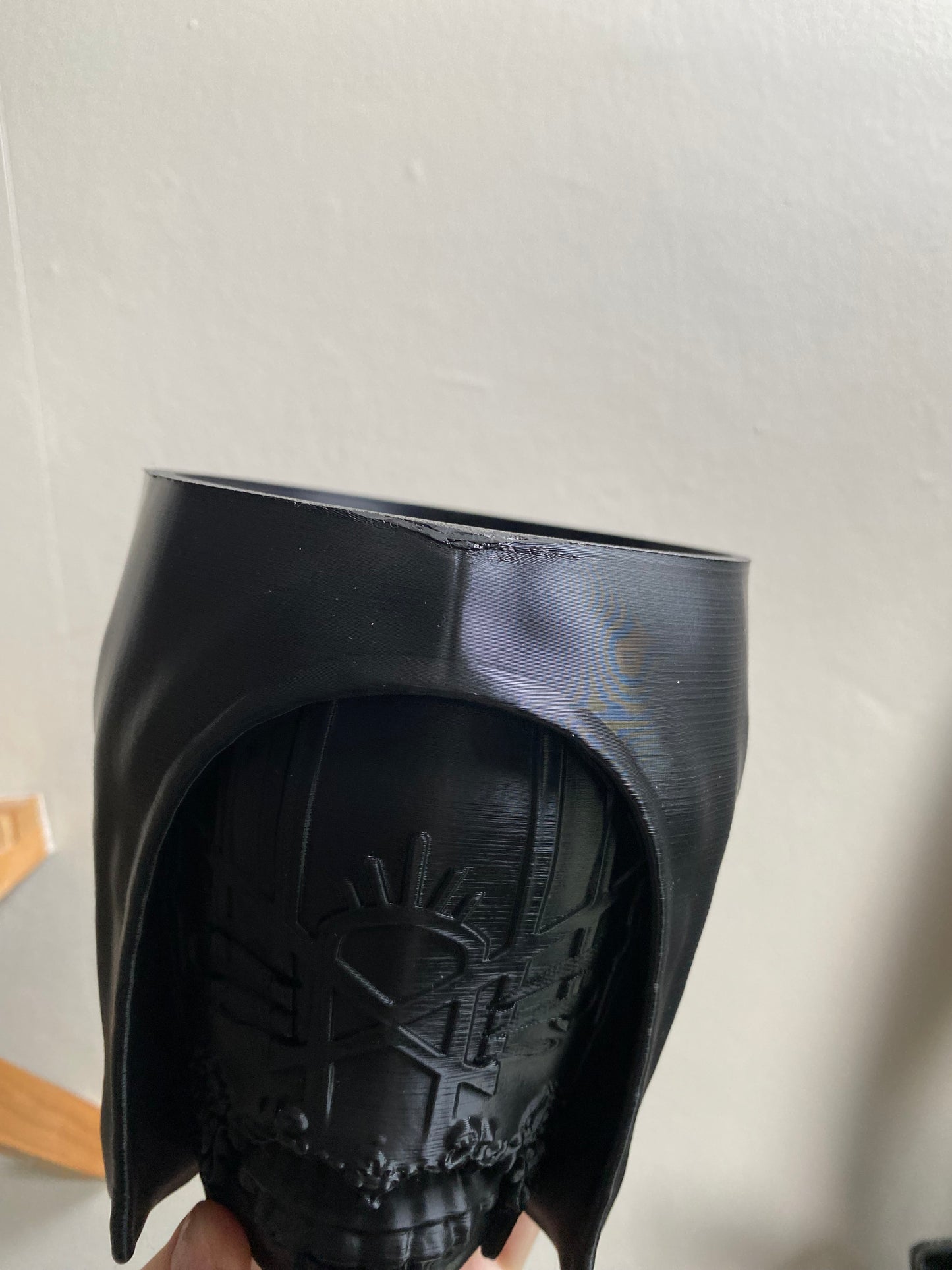 SECONDS #6304 - LARGE BLACK VESSEL DESK PLANTER - SMALL MARK AND MISPRINT ON TOP