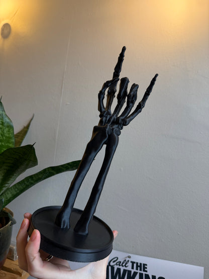 SECONDS #18 - SKELETON HAND BLACK - SMALL MISPRINT AT BASE