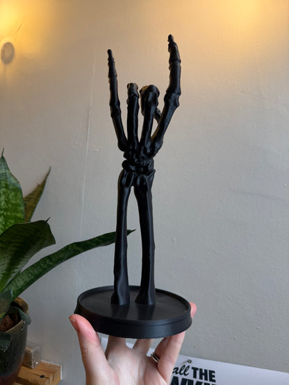 SECONDS #18 - SKELETON HAND BLACK - SMALL MISPRINT AT BASE