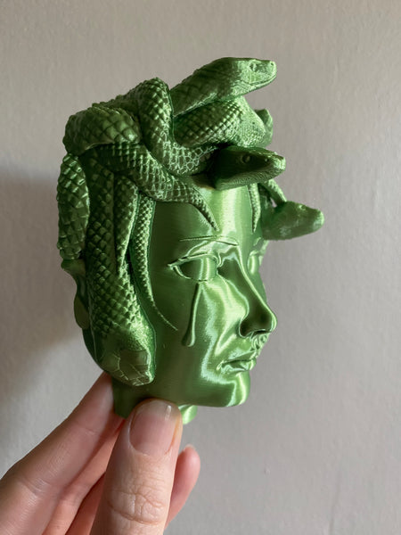 SECONDS #734/#735 - SMALL TROPICAL GREEN MEDUSA WALL HANGING - PITTED TEXTURE