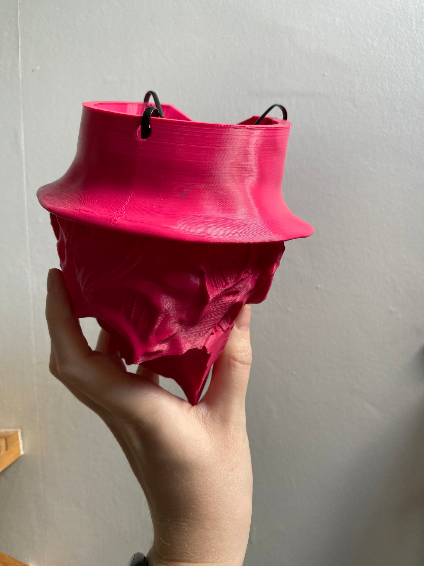 SECONDS #6905 - THE NIGHTMARE HANGING PLANTER PINK - SMALL MARKS ON HAT