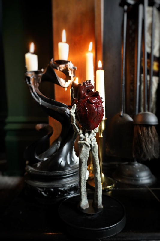 ‘Eternal Love’ Skeleton Hand & Heart Stand/Ornament