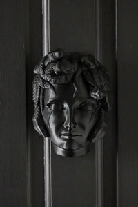 SECONDS #736/#737/#738 - LARGE BLACK MEDUSA WALL HANGING - LINE THROUGH NOSE & RATTLE NOISE