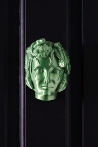 SECONDS #734/#735 - SMALL TROPICAL GREEN MEDUSA WALL HANGING - PITTED TEXTURE