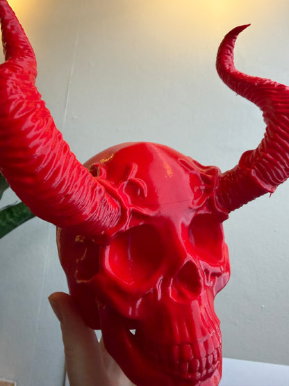 SECONDS #14 - RED HORNED GOD TREE TOPPER - LINED THROUGH THE FACE