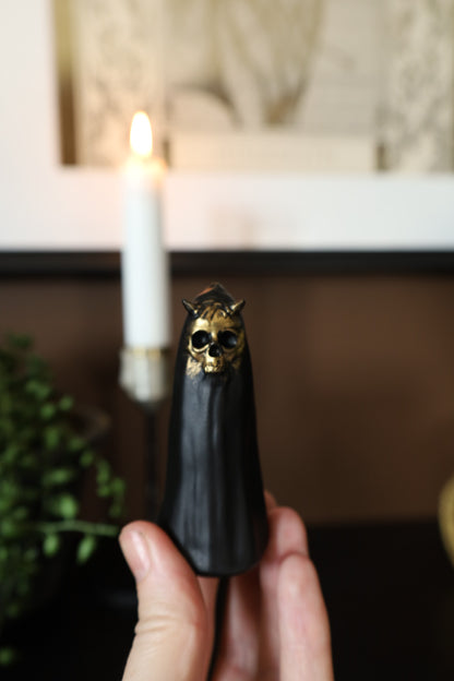 Black and gold gothic ghost ornament 