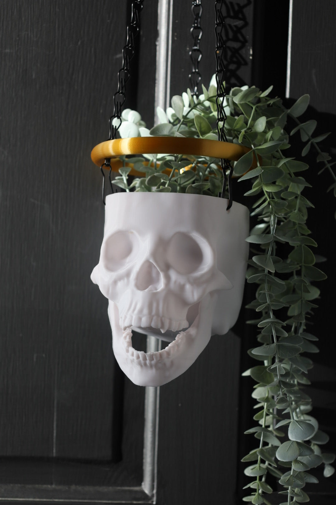 Halo Skull Hanging Planter