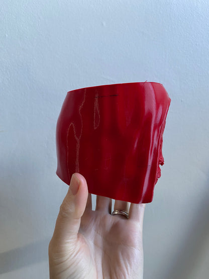 SECONDS #6011 - SMALL RED VESSEL DESK PLANTER - BLACK MARKS