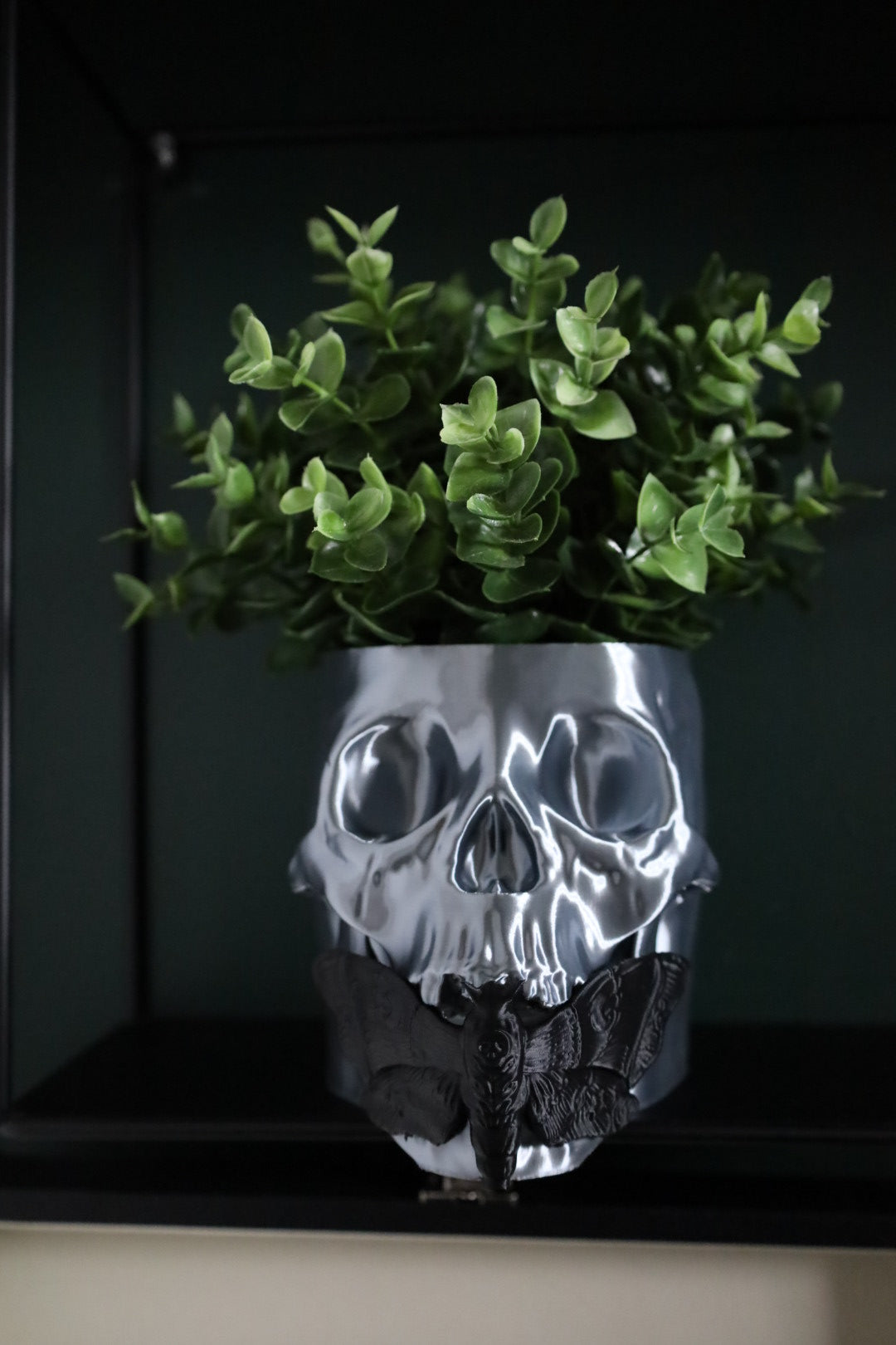 Death moth skull decor planter to add to gothic room decor