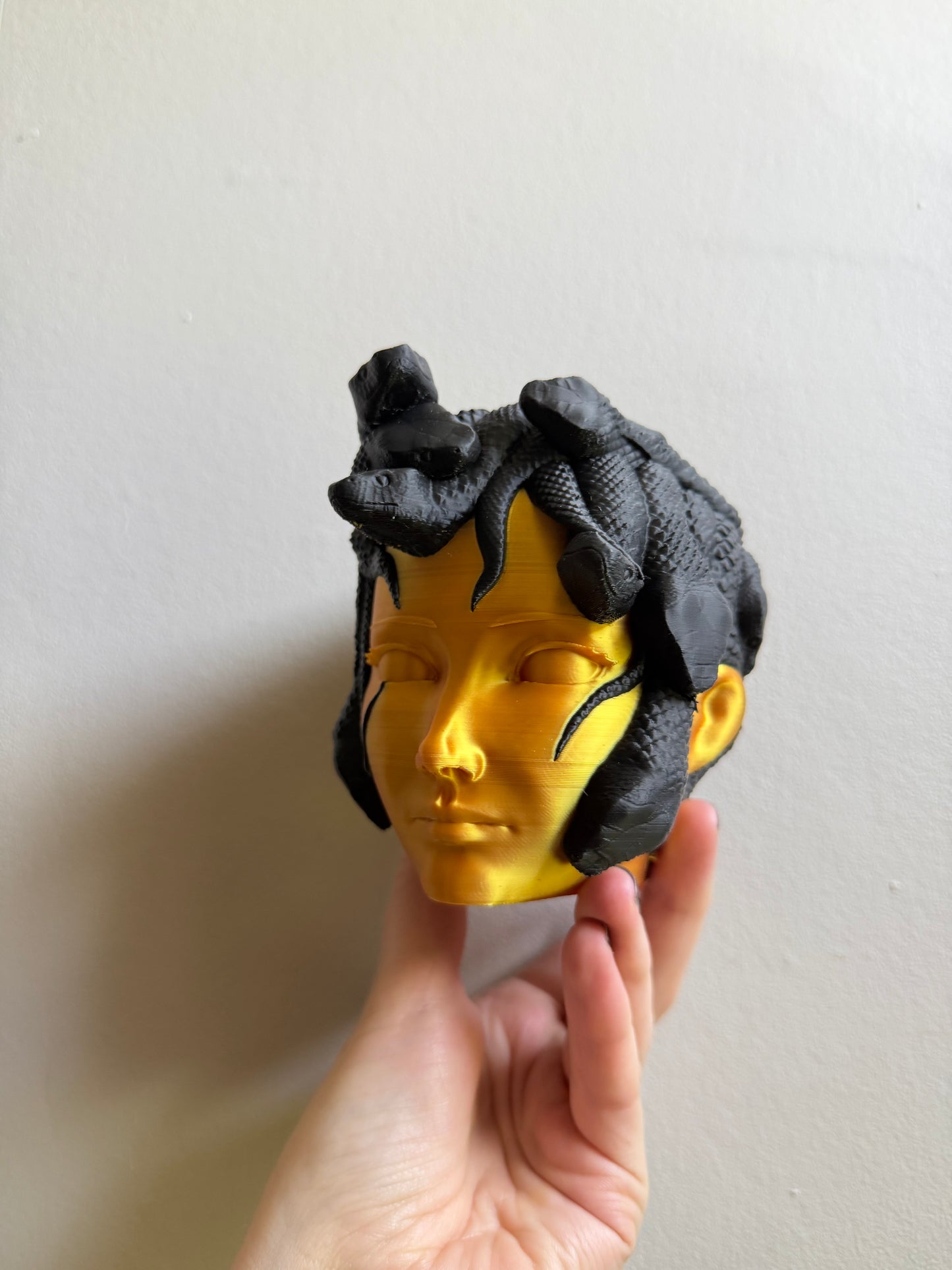 SECONDS #1 - Black/Gold Medusa Small Desk Planter