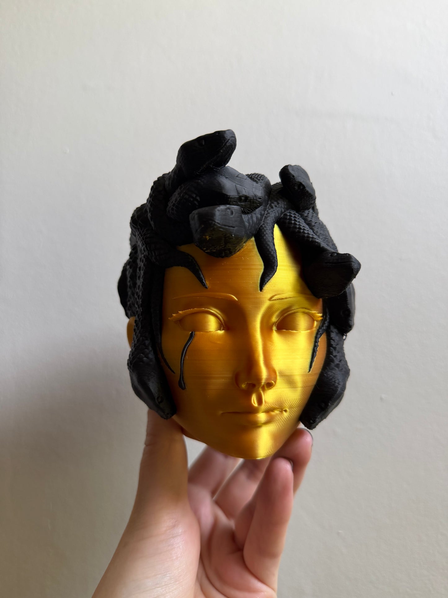 SECONDS #1 - Black/Gold Medusa Small Desk Planter