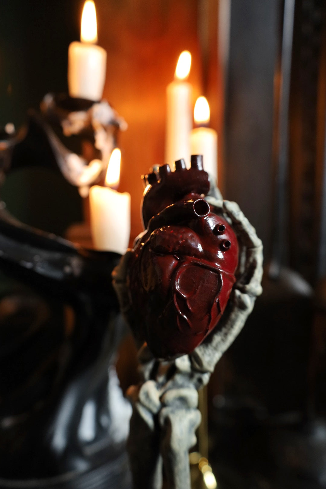‘Eternal Love’ Skeleton Hand & Heart Stand/Ornament