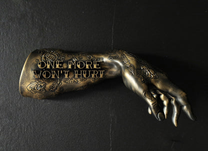 ‘One more won’t hurt’ tattoo arm wall hangings