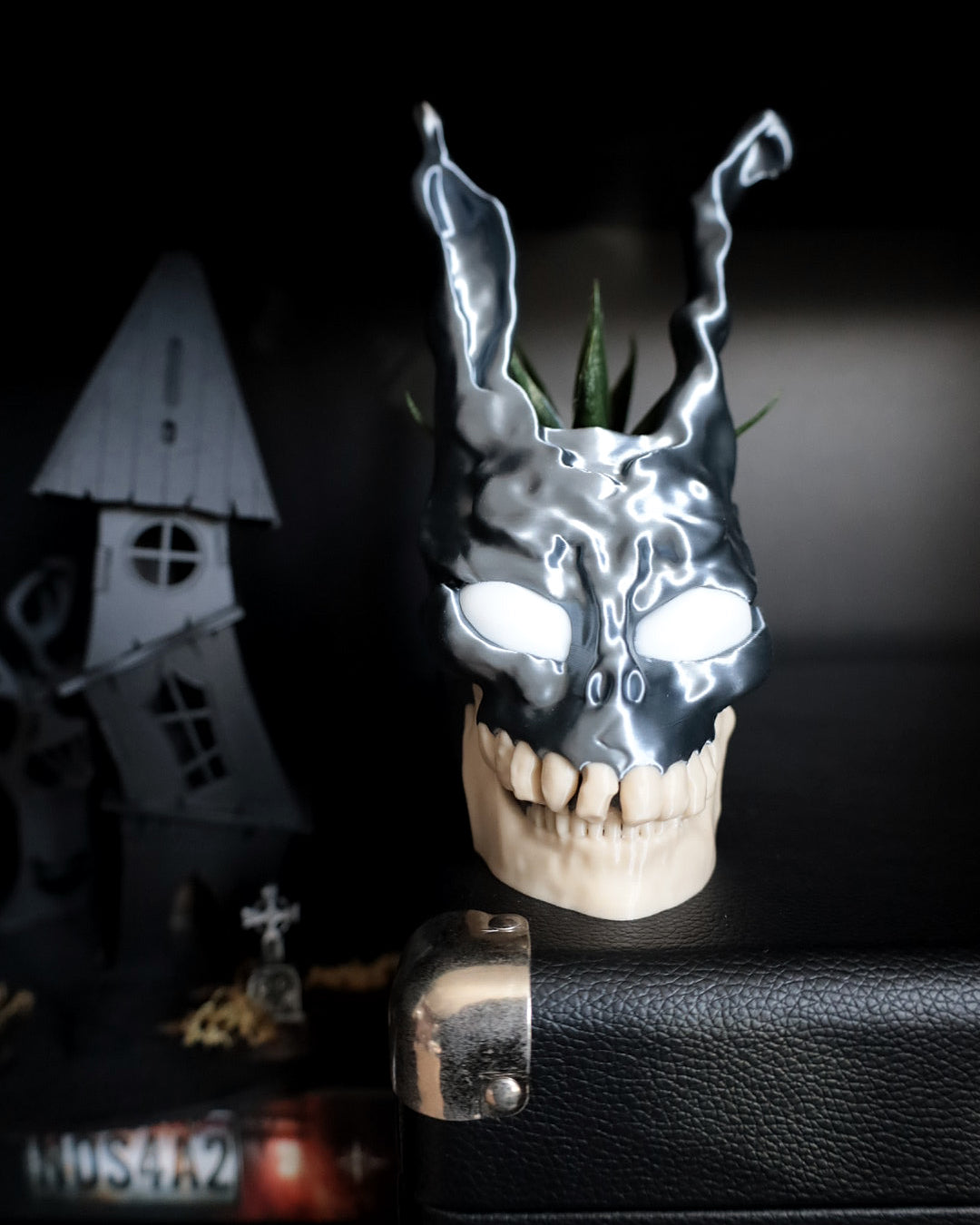 Frank the rabbit plant pot from the sci fi movie Donnie Darko. Horror decor