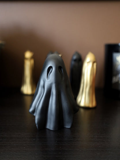 Black spooky ghost ornament. Gothic home decor perfect for ghost collectors