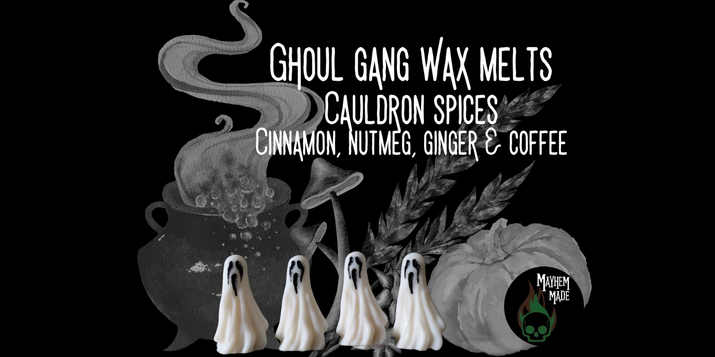 Ghost shaped coffee scented soy wax melts, that would make a great Halloween gift or Halloween decor