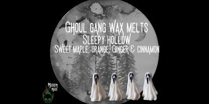 Ghost shaped soy wax melts in pumpkin spice scent that would make a great Halloween gift or Halloween decor