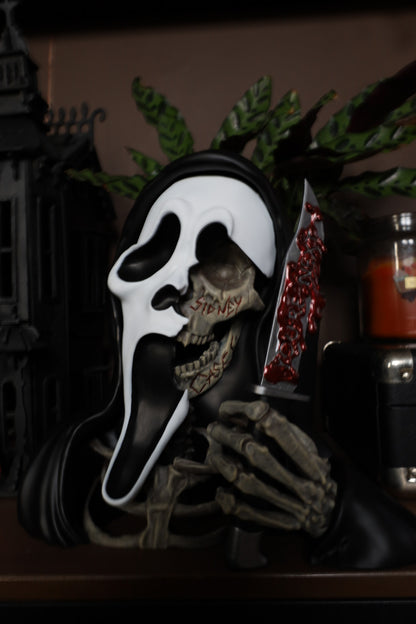Ghostface hand painted sculpture great for scary halloween decor