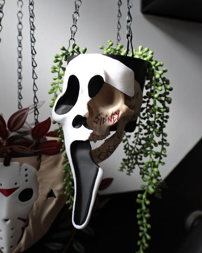 Full colour painted ghostface hanging planter 