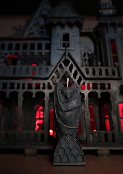 Gothic black bat candle to add unique flair to your goth home decor