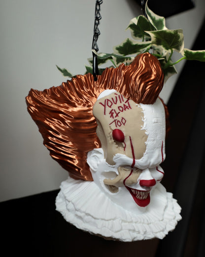 Pennywise plant pot inspired by stephen king's horror movie IT. Great horror home decor