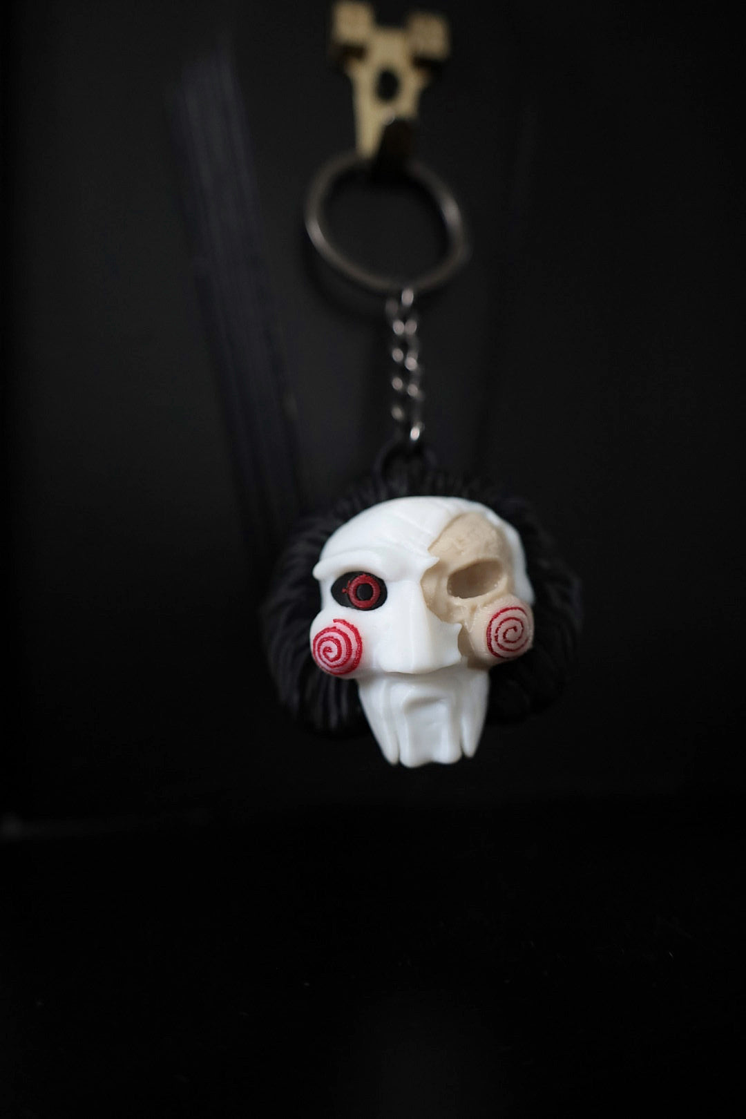 Jigsaw keyring from the horror films Saw. Horror gifts