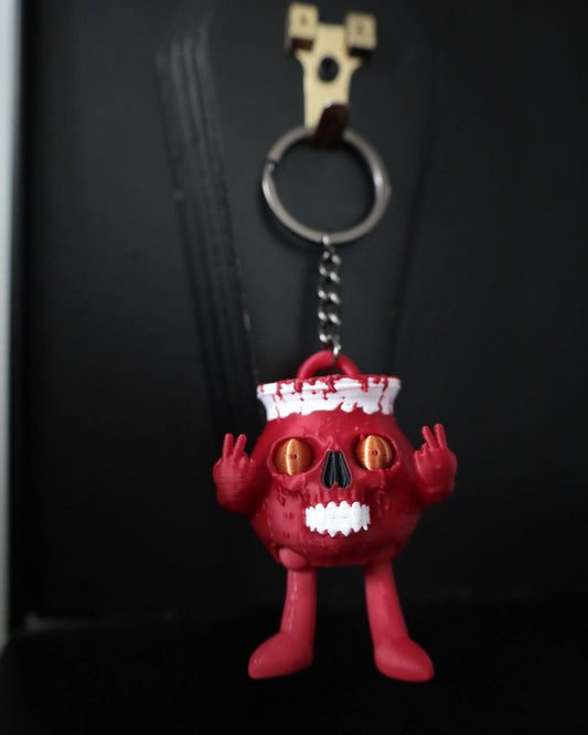 Red kool aid man keychain inspired by bring me the horizon