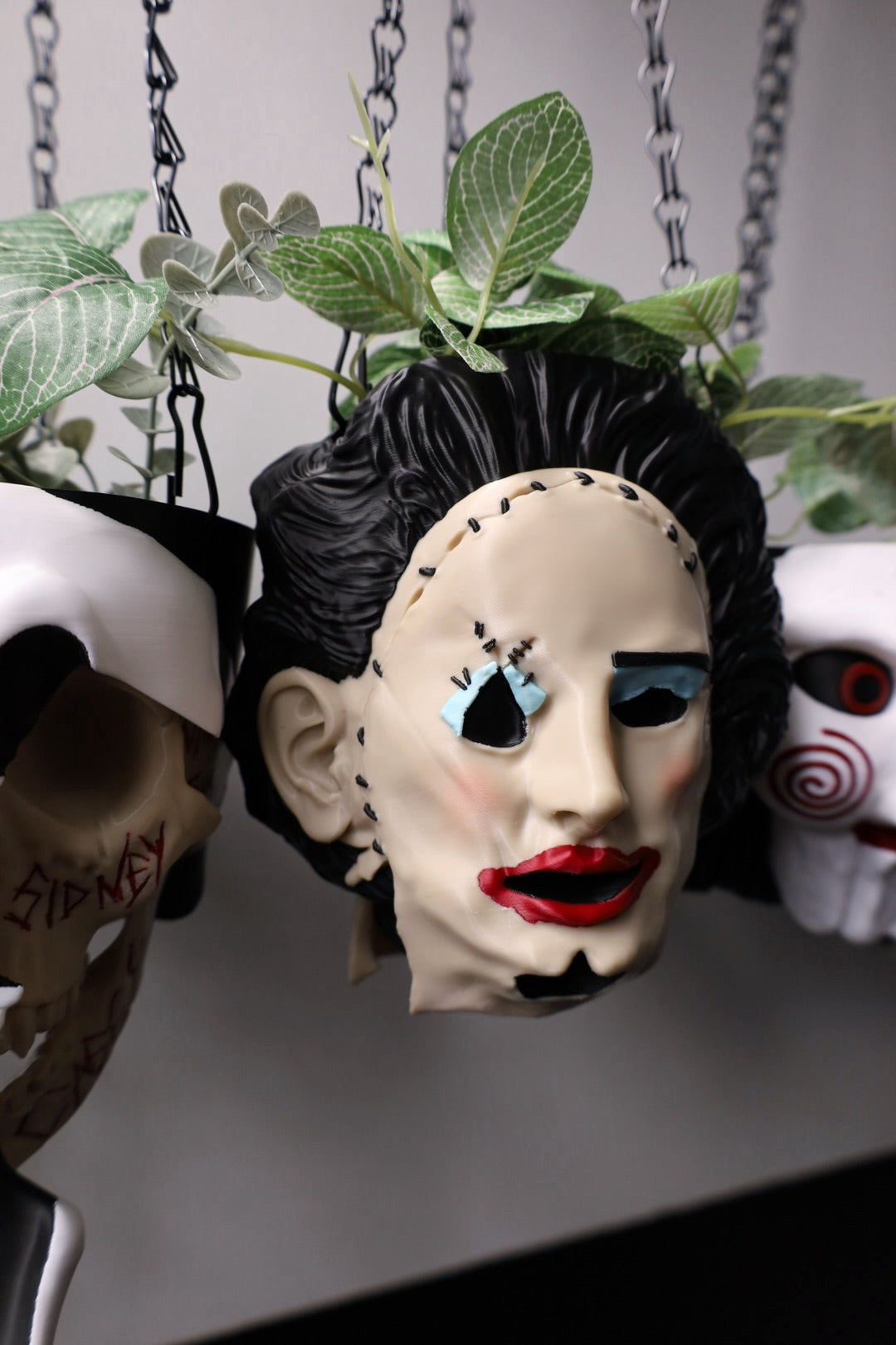Leatherface Texas Chainsaw Massacre inspired horror plant pot