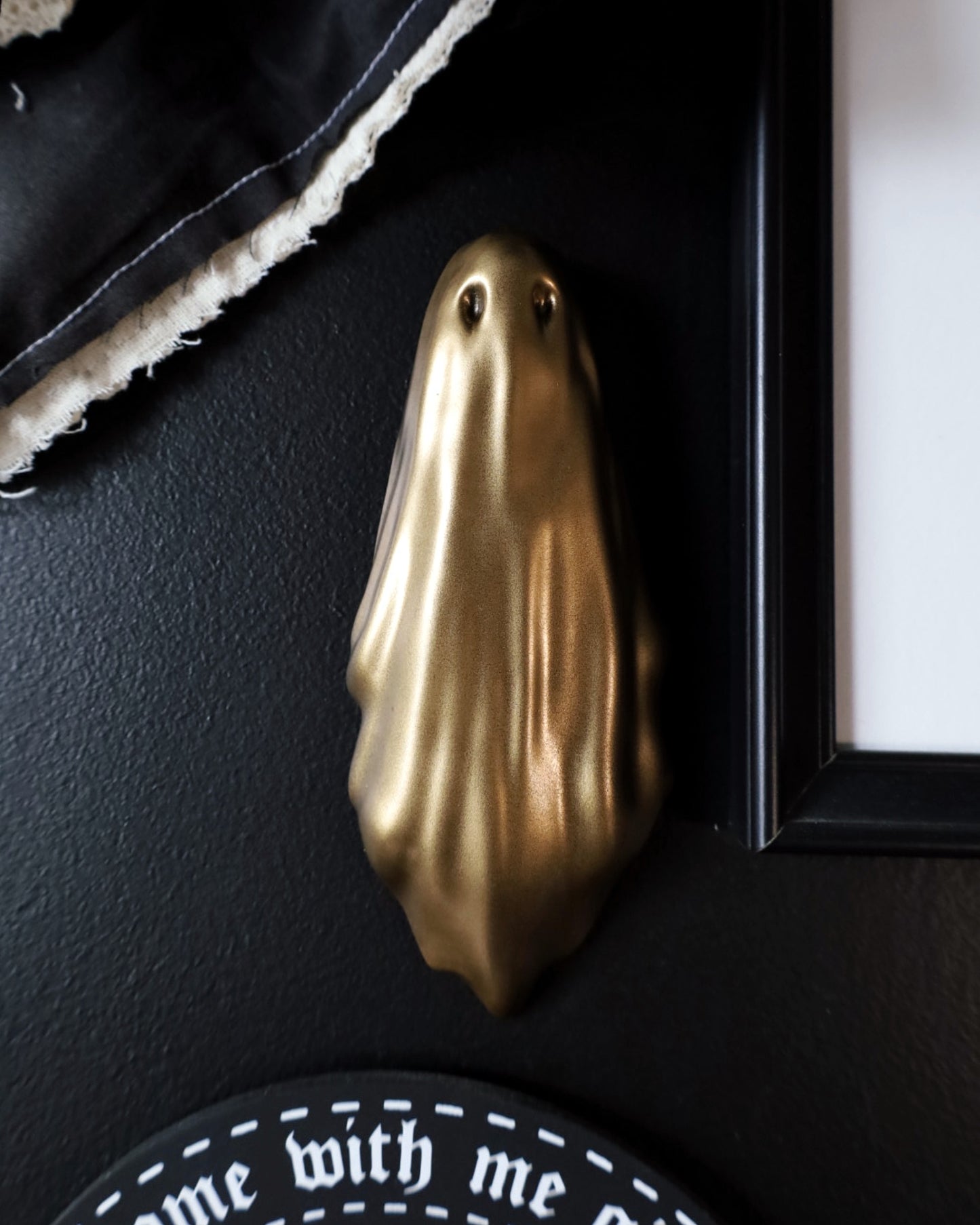 Gold ghost wall art for gothic home decor