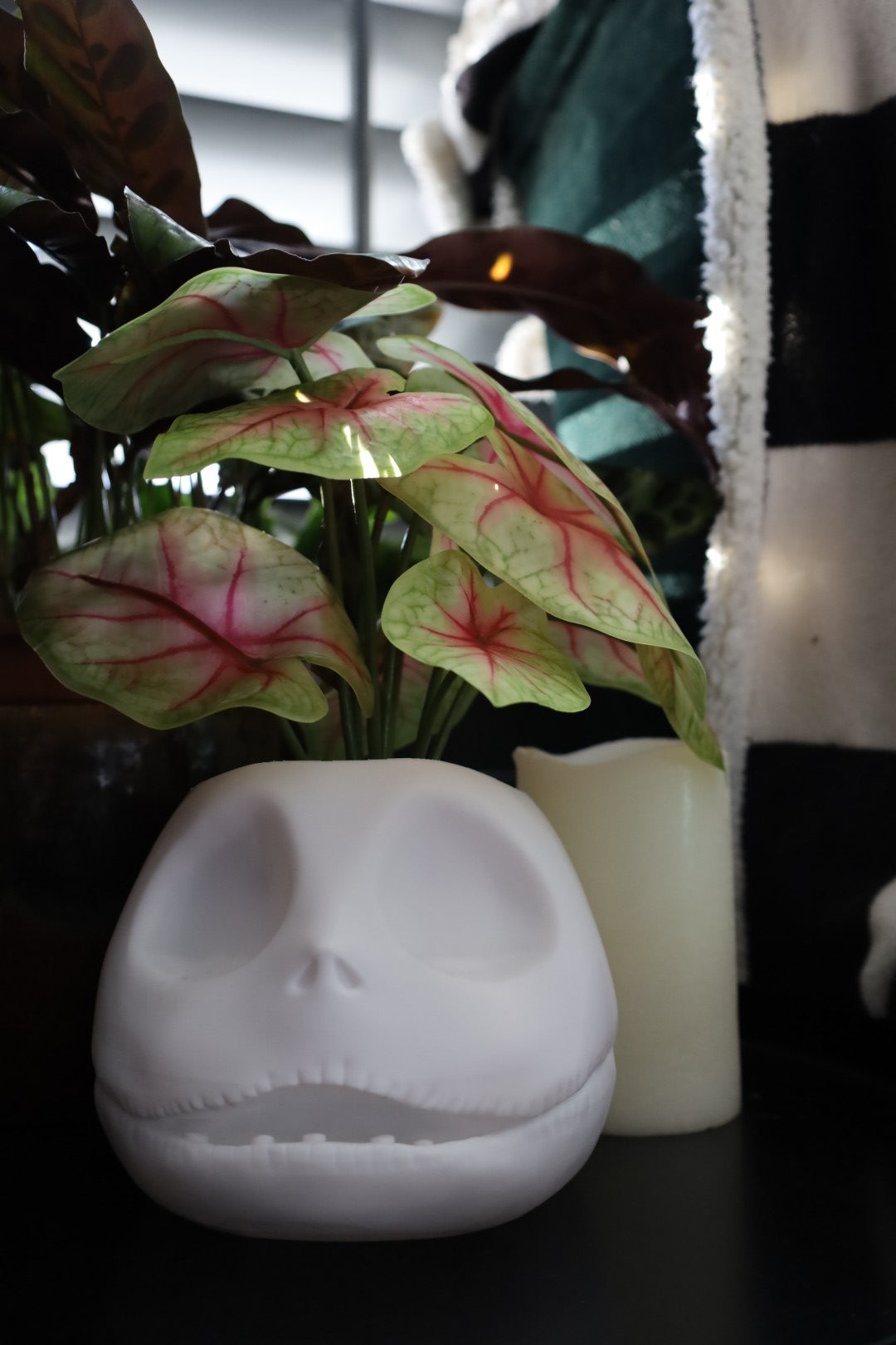 Nightmare before christmas inspired plant pot of pumpkin king jack. Halloween decorations