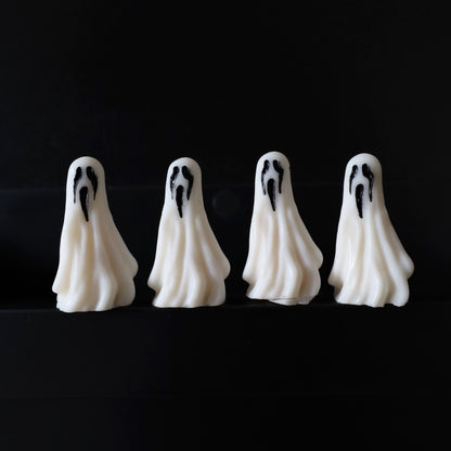 Hand painted ghost soy wax melts. Pumpkin spice perfect for cute Halloween decor.
