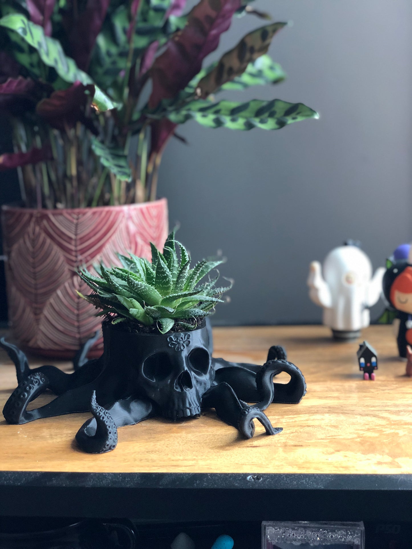 octopus succulent planter Octopus Skull Planter