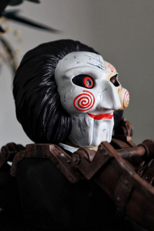 Jigsaw hand painted bust from the horror movie Saw. Horror gifts, horror decor 