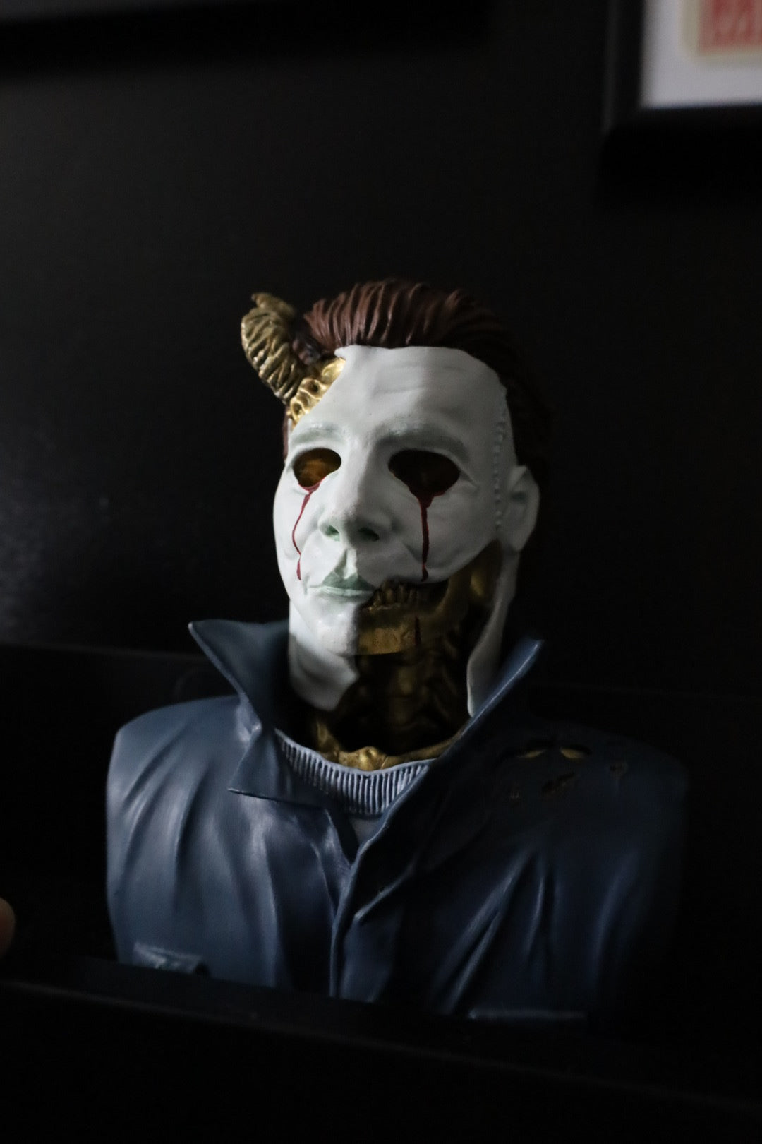 A hand painted bust of Michael Myers from the horror film Halloween. Horror gifts