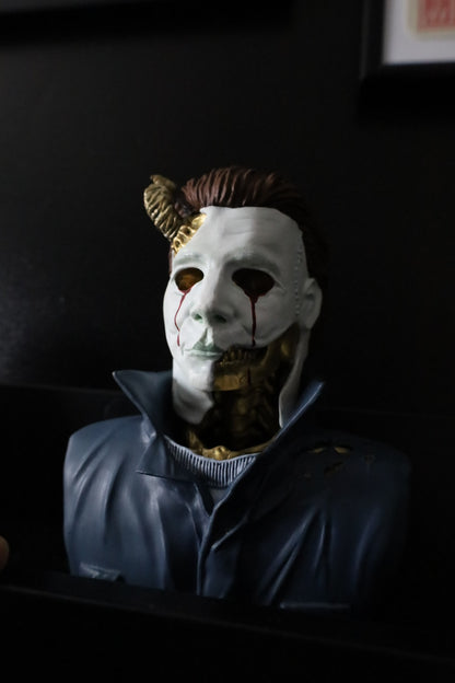 A hand painted bust of Michael Myers from the horror film Halloween. Horror gifts