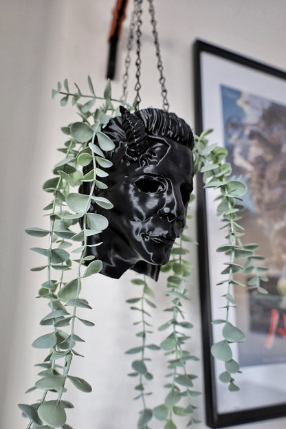 Michael Myers hanging planter inspired by the slasher horror film Halloween. Horror gifts