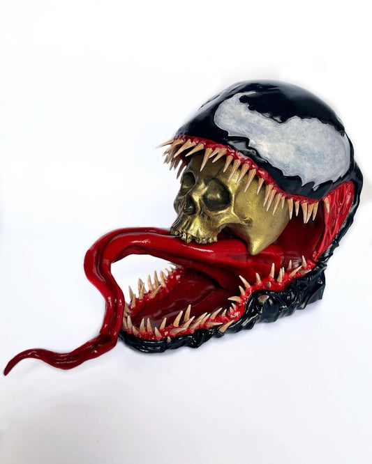 Venom skull bust hand painted. Gothic/alternative home decor