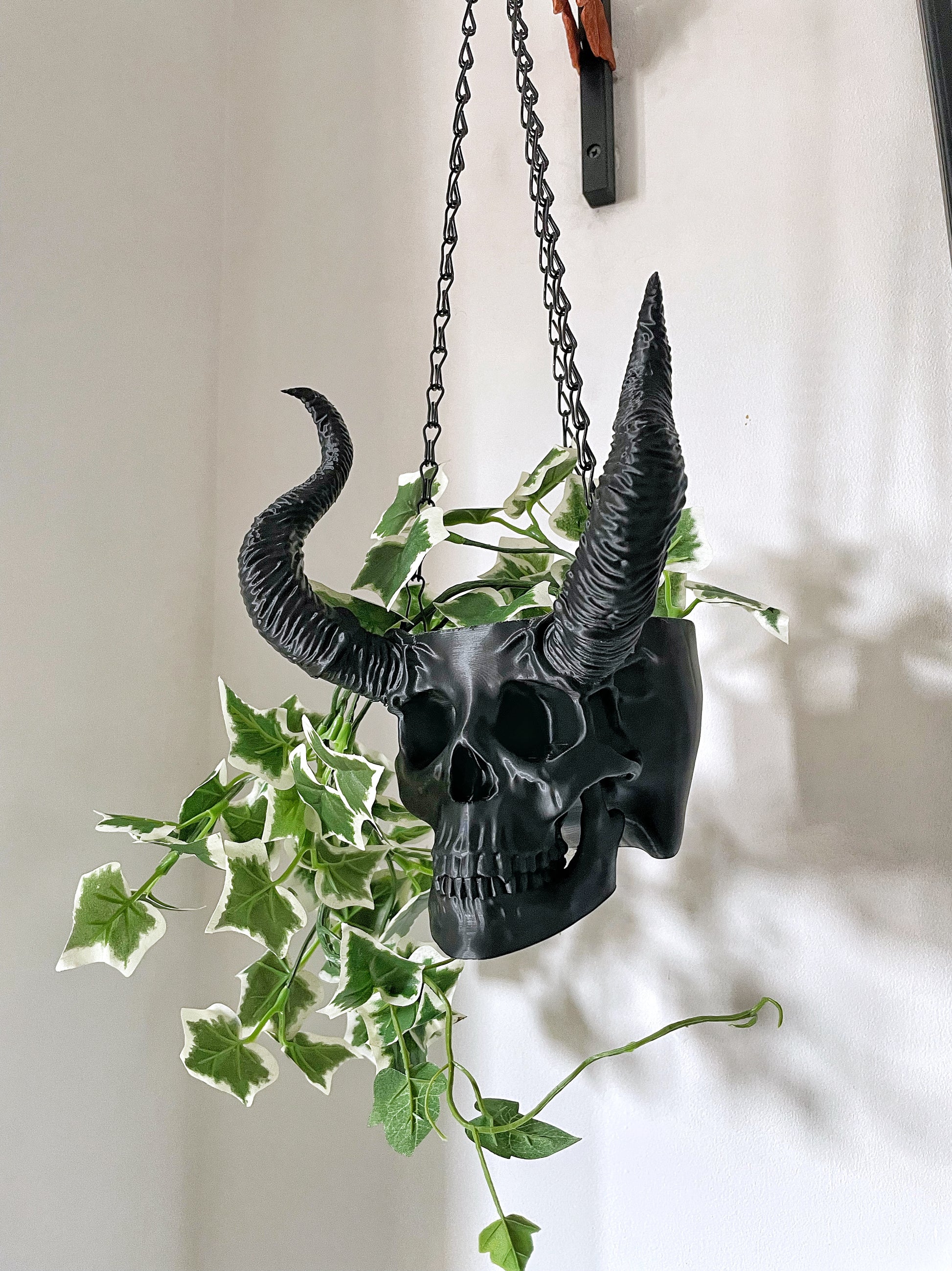 michaels hanging skull planter Horned Skull Planters – Mayhem Made