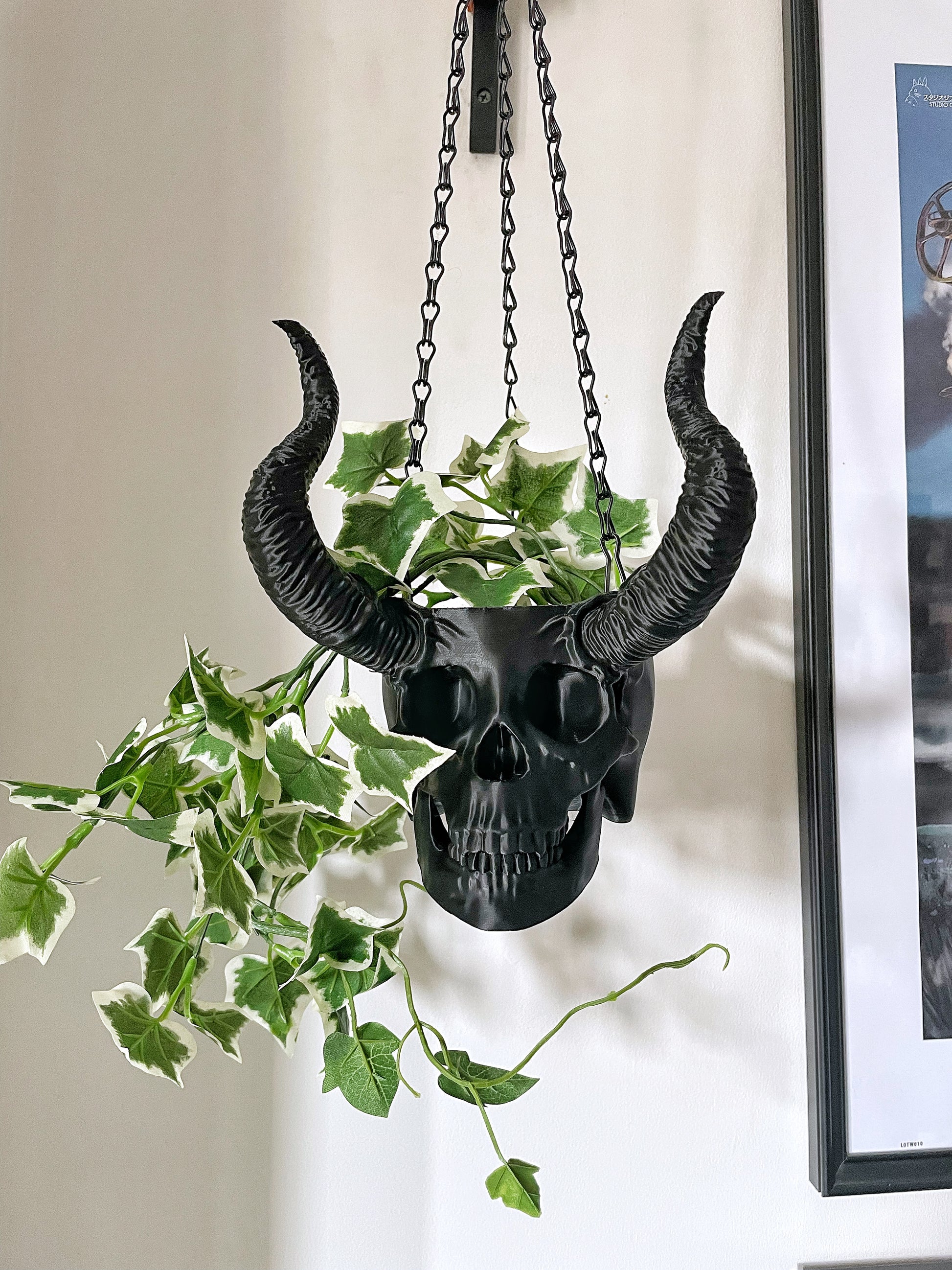 hanging skull planter michaels Horned Skull Planters – Mayhem Made