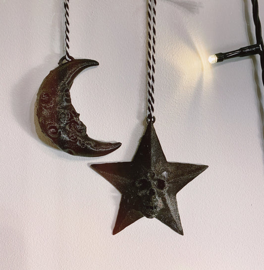 Krampus Skull Moon & Star Bauble